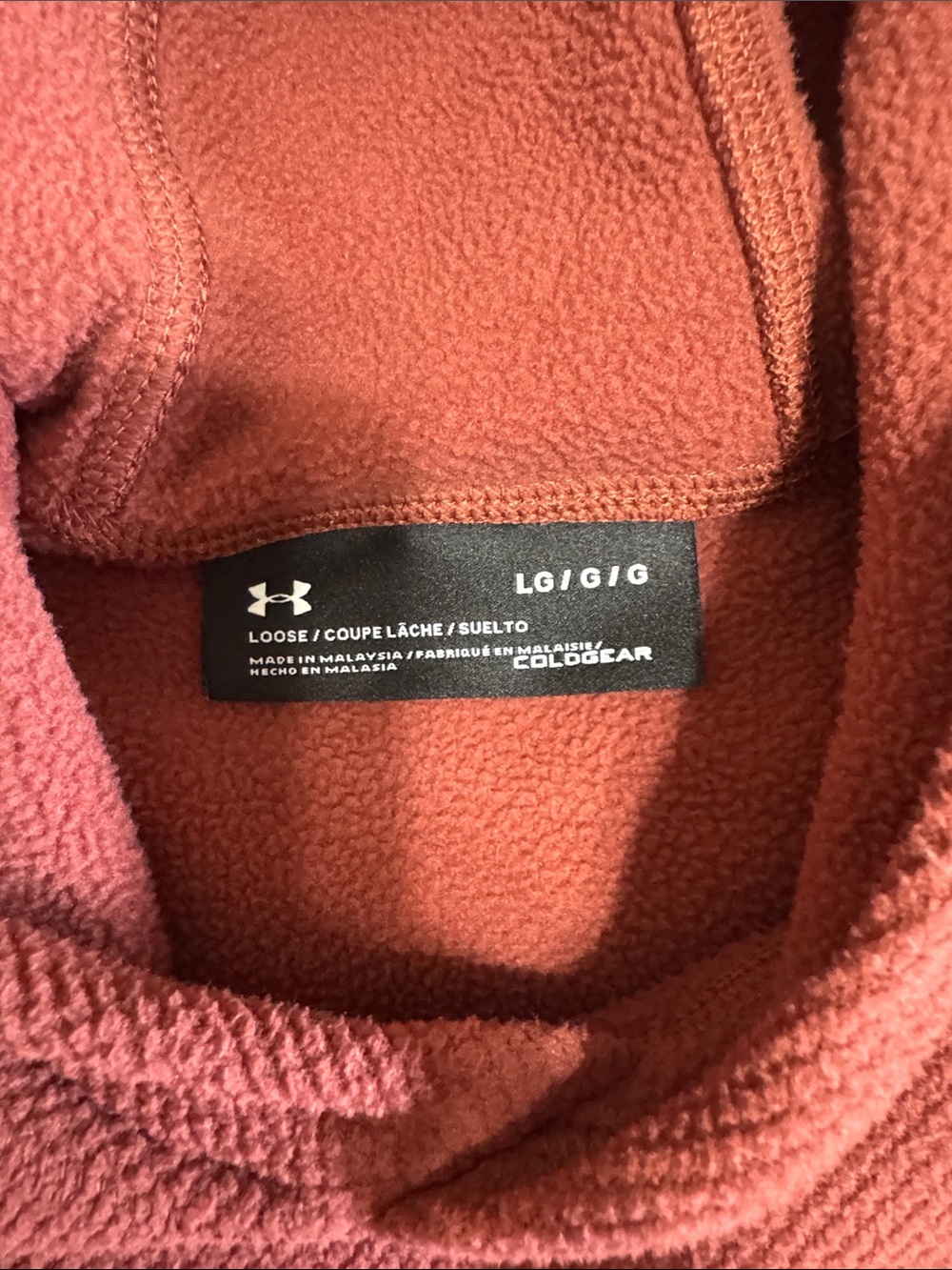Under Armour women’s Hooded Pullover - Brick Red with White Logo - Picture 2 of 3